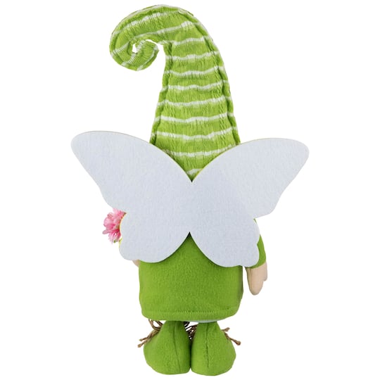 16" Green & Yellow Butterfly Gnome Spring Figurine